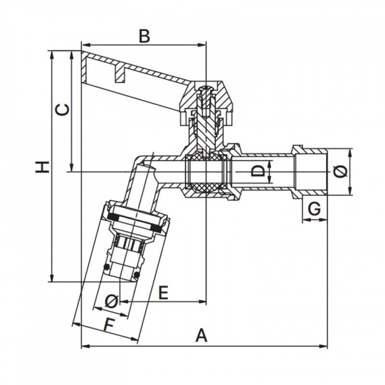 Кран поливу з конектором для швидкого підключення Europroduct EP.3102 1/2" (EP6042)