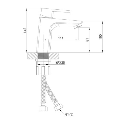 Змішувач для умивальника Mixxus Premium LOREN 001 NUT (MI6797)