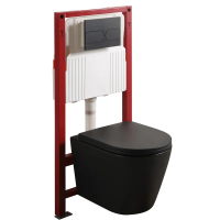 Комплект унітаз з інсталяцією для унітазу Mixxus Premium BEVEL-SET-2101 BLACK система змиву TORNADO