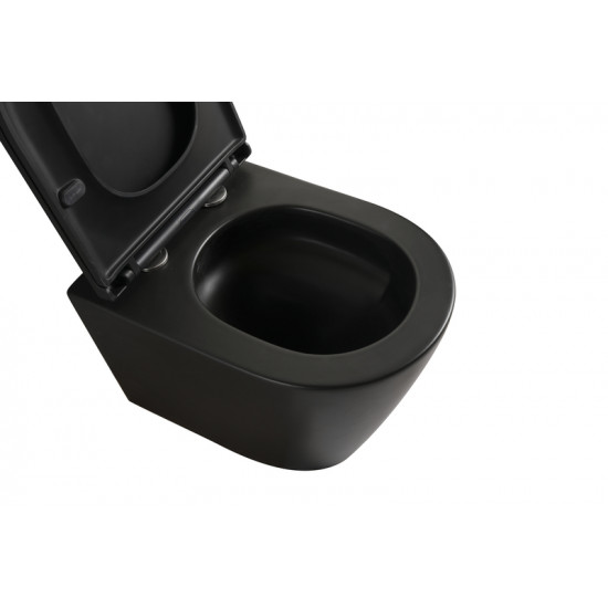 Комплект унітаз з інсталяцією для унітазу Mixxus Premium BEVEL-SET-2101 BLACK система змиву TORNADO