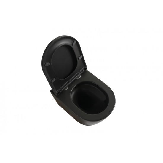 Комплект унітаз з інсталяцією для унітазу Mixxus Premium BEVEL-SET-2101 BLACK система змиву TORNADO