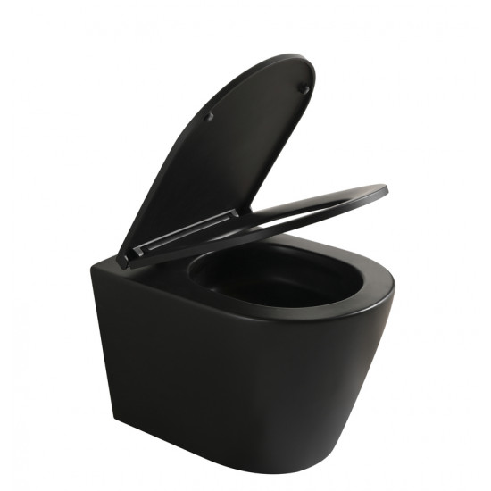 Комплект унітаз з інсталяцією для унітазу Mixxus Premium BEVEL-SET-2101 BLACK система змиву TORNADO