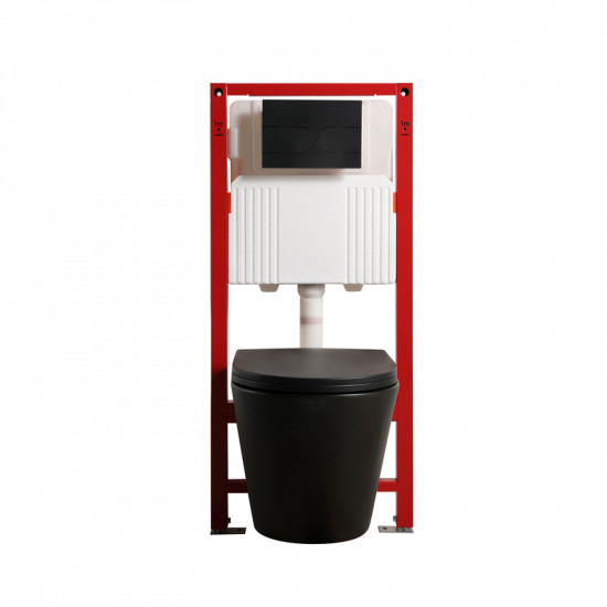 Комплект унітаз з інсталяцією для унітазу Mixxus Premium BEVEL-SET-2101 BLACK система змиву TORNADO