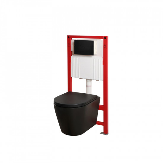 Комплект унітаз з інсталяцією для унітазу Mixxus Premium BEVEL-SET-2101 BLACK система змиву TORNADO