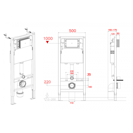 Комплект унітаз з інсталяцією для унітазу Mixxus Premium BEVEL-SET-2101 BLACK система змиву TORNADO