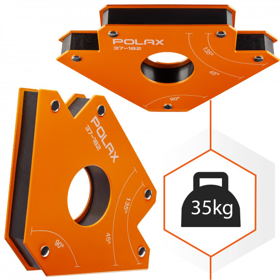 Магнітний тримач для зварювання Polax "стріла" 110х120х25 мм (37-182)