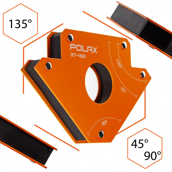 Магнітний тримач для зварювання Polax "стріла" 110х120х25 мм (37-182)