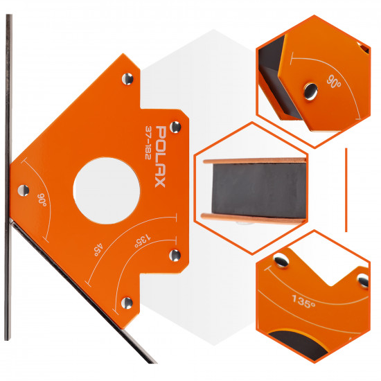 Магнітний тримач для зварювання Polax "стріла" 110х120х25 мм (37-182)