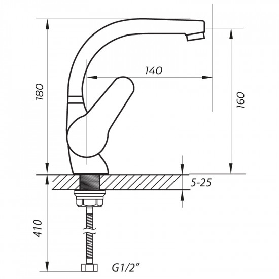 Змішувач для умивальника Zerix SOP1 146 (ZX2651)