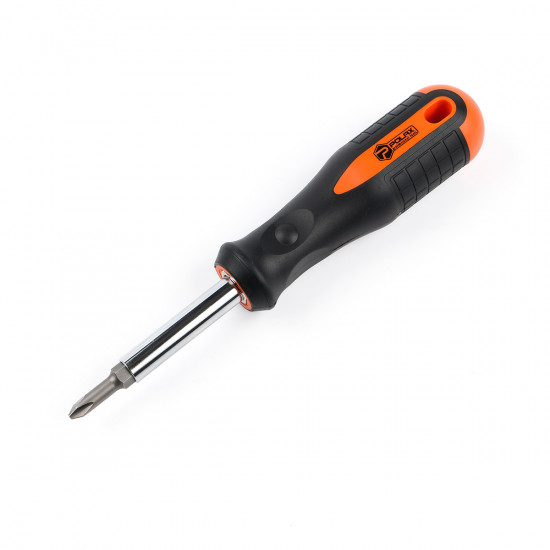 Викрутка переставна зі змінними бітами 6 в 1 Polax (51-038)