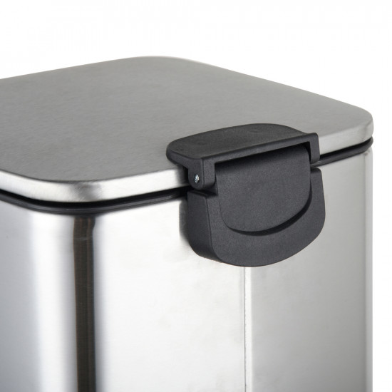 Ведро для мусора с плавным закрытием квадратное Zerix Kubix-TC0108 SS Color 8л цвет нержавейка (ZX5