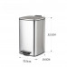 Ведро для мусора с плавным закрытием квадратное Zerix Kubix-TC0108 SS Color 8л цвет нержавейка (ZX5