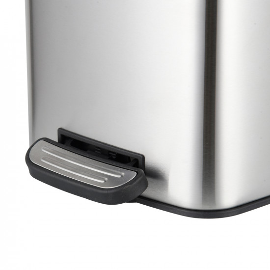 Ведро для мусора с плавным закрытием квадратное Zerix Kubix-TC0108 SS Color 8л цвет нержавейка (ZX5
