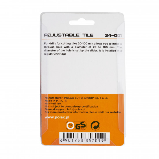 Циркуль Polax під дриль для різання плитки 20-100 мм (34-001)