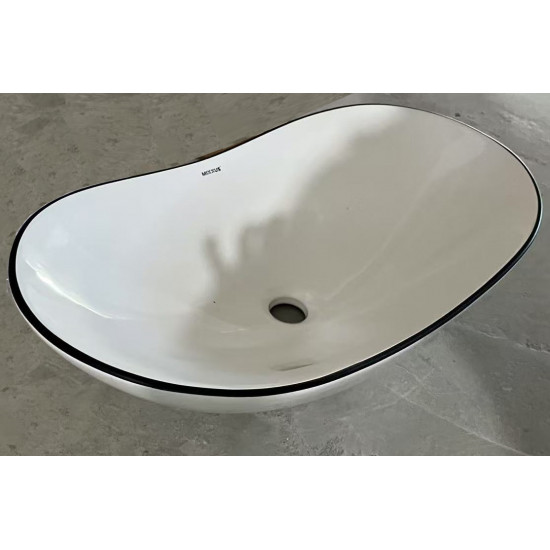 Раковина накладна Mixxus Premium WAVE-0105 EDGE BLACK 620х360х160mm (MP6556)