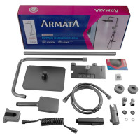 Душевая колонна Armata BCT-009-J Graphite с混合器ом с кнопочным переключателем, 4 режима (CH6511)