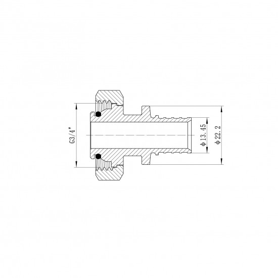 Перехідник під євроконус з накидною гайкою Koer KA.A08F-16E - 16(2.2mm) x 3/4"F (KR4869)