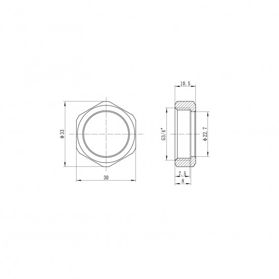 Перехідник під євроконус з накидною гайкою Koer KA.A08F-16E - 16(2.2mm) x 3/4"F (KR4869)