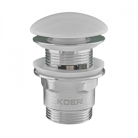 Донний клапан для умивальника з переливом Koer PW-03-11 1 1/4'' (кнопка) (KR3397)