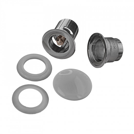 Донний клапан для умивальника з переливом Koer PW-03-11 1 1/4'' (кнопка) (KR3397)