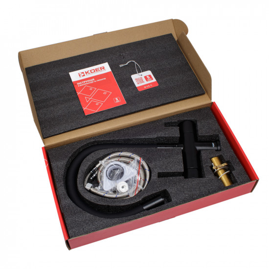 Кухонний змішувач з силік. виливом і вих. для питної води KOER KB-72002-05 (KR3384)