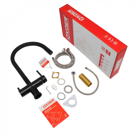 Кухонний змішувач з силік. виливом і вих. для питної води KOER KB-72002-05 (KR3384)