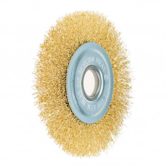 Щітка дискова 125 мм, для УШМ, М14, гофр. пров., латунована Polax (54-178)