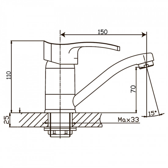 Змішувач для умивальника Haiba Focus 555 (вилив 15 см) (HB0135)