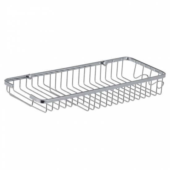 Полиця для ванної кімнати з мильницею і 2 гачками Zerix LR338 (LL1456)