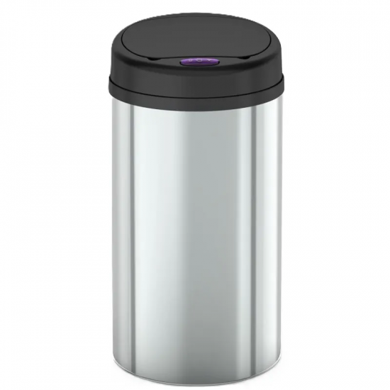 Відро для сміття сенсорне кругле Mixxus Premium Ellipse-TC0109 Chrome-Black 9л (хром-чорне) (MI7083