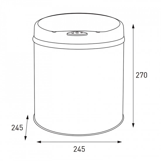 Відро для сміття сенсорне кругле Mixxus Premium Ellipse-TC0109 Chrome-Black 9л (хром-чорне) (MI7083 Відро для сміття сенсорне кругле Mixxus Premium Ellipse-TC0109 Chrome-Black 9л (хром-чорне) (MI7083