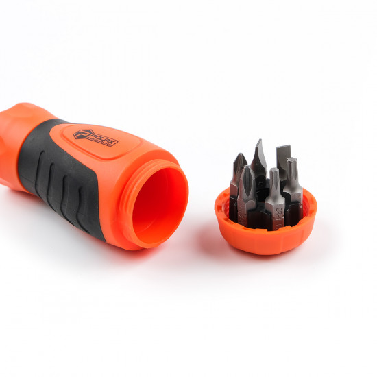 Викрутка з реверсом і змінними бітами 6 в 1 Polax (51-041)