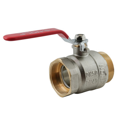 Кран кульовий Nolf classic NFC.621-50-2" FM ГШВ, ручка "важіль" червона (NF3143)