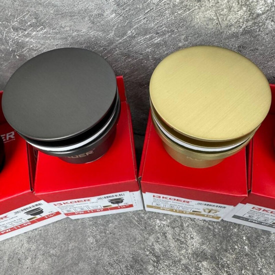 Донний клапан для раковини Koer PW-11-12 1 1/4''  універсальний (з/без перел) СLICK-СLACK (Колір зо