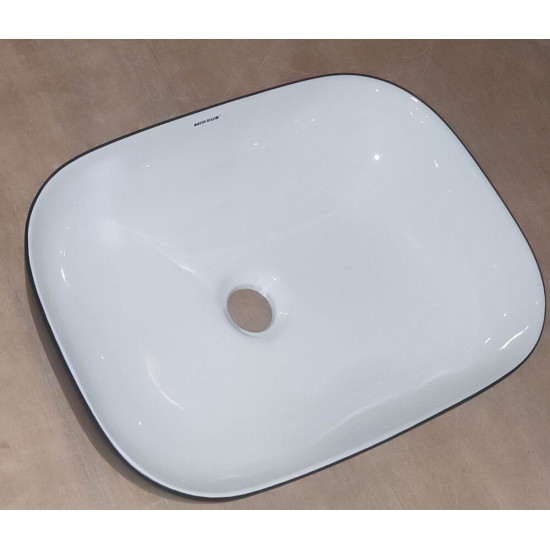 Раковина накладная Mixxus Premium DIVERSE-0112 WHITE-BLACK 455х325х135mm (MP6542)