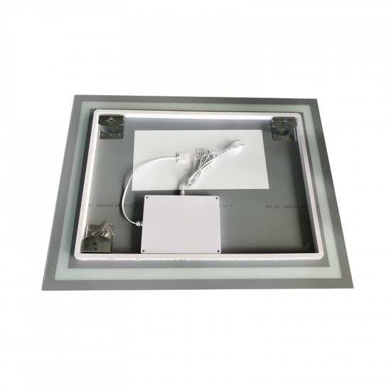 Дзеркало Zerix Kubix MR03-80x60-REVERSE з LED Touch, Anti-fog, димером, регулятором яскравості (ZX6053)