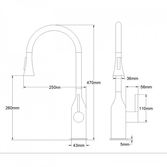 Змішувач для кухні з висувним виливом MIXXUS PREMIUM SUMMER 014 (Колір хром) (MI8281)