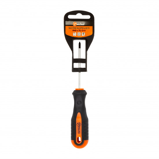 Викрутка Polax крестовая PH0 x 75, Cr-V (51-008)