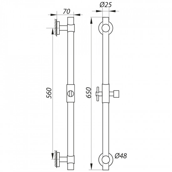 Стійка для душу Zerix L1206 (без мильниці, шланга та лійки) (LL1757)
