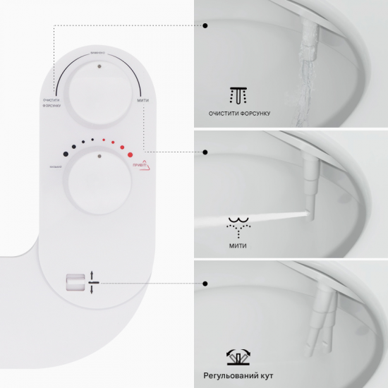 Накладка під кришку унітазу Mixxus Premium TCB-01 Універсальна, з вбудованим гігієнічним душем (MP6