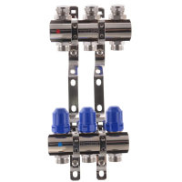 Коллекторный блок с термостатическими клапанами Koer KR.1100-03 1"x3 ways (KR2629)