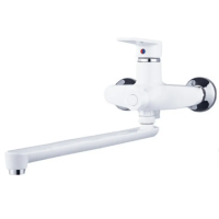 Смеситель для ванной PLAMIX OSCAR-006 EURO SET WHITE (с шлангом, лейкой и кронштейном) (MX1895)