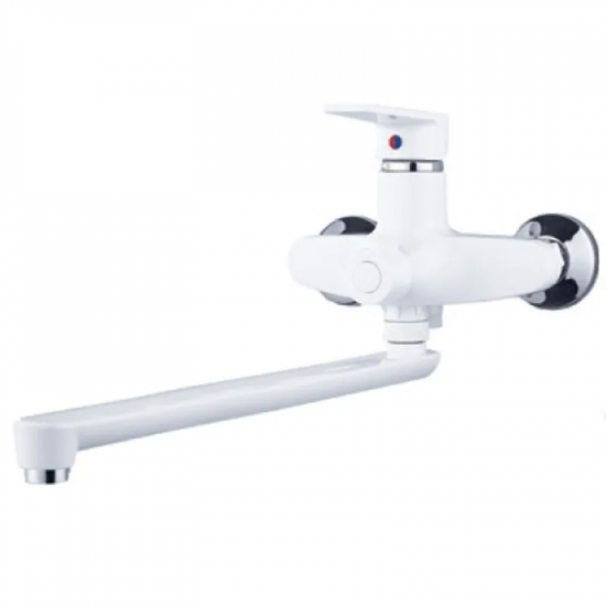 Смеситель для ванной PLAMIX OSCAR-006 EURO SET WHITE (с шлангом, лейкой и кронштейном) (MX1895)