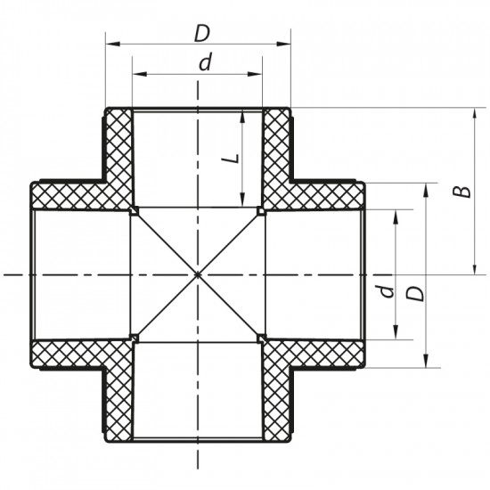Крестовина 32 PPR Koer K0027.PRO (KP0033)