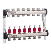 Коллектор с расходомерами и термостатическими клапанами с байпасом Roho R814-07 - 1"х 7 выходов (RO0050)