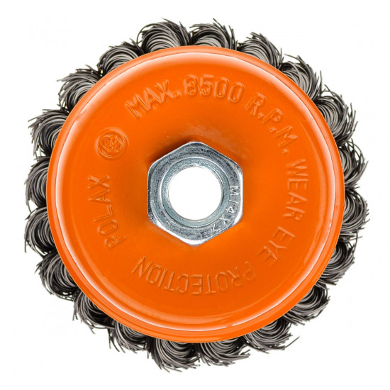 Щітка чашкова 85 мм, для УШМ, М14, кручений дріт Polax (54-161)