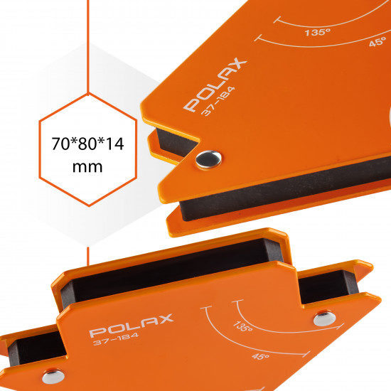 Магнітний тримач для зварювання Polax "стріла" 70х80х14 мм (37-184)