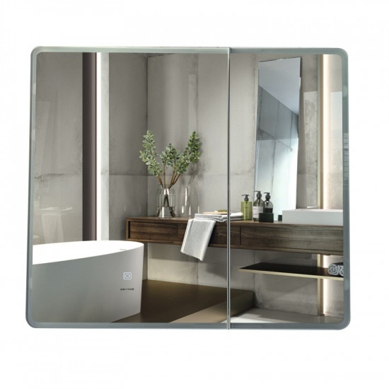 Дзеркальна шафка Mixxus Premium Olivary CM01-80x70x13 з LED Touch, димером, регулятором яскравості (MI8296)