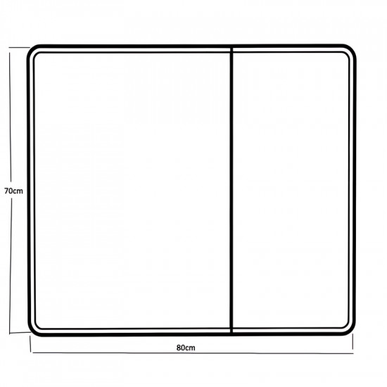 Дзеркальна шафка Mixxus Premium Olivary CM01-80x70x13 з LED Touch, димером, регулятором яскравості (MI8296)