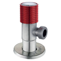 Кран для подключения сантехнических приборов Mixxus VAL-09-1/2x1/2 из нержавеющей стали SUS304 (красный) (MI6217)